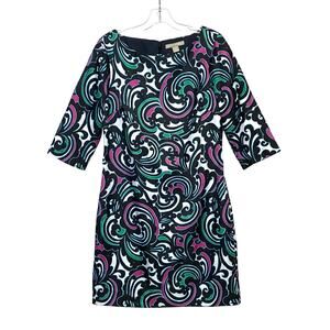 Banana Republic Paisley Dress 6 Preppy Vacation Career Retro Modest Abstract Y2K